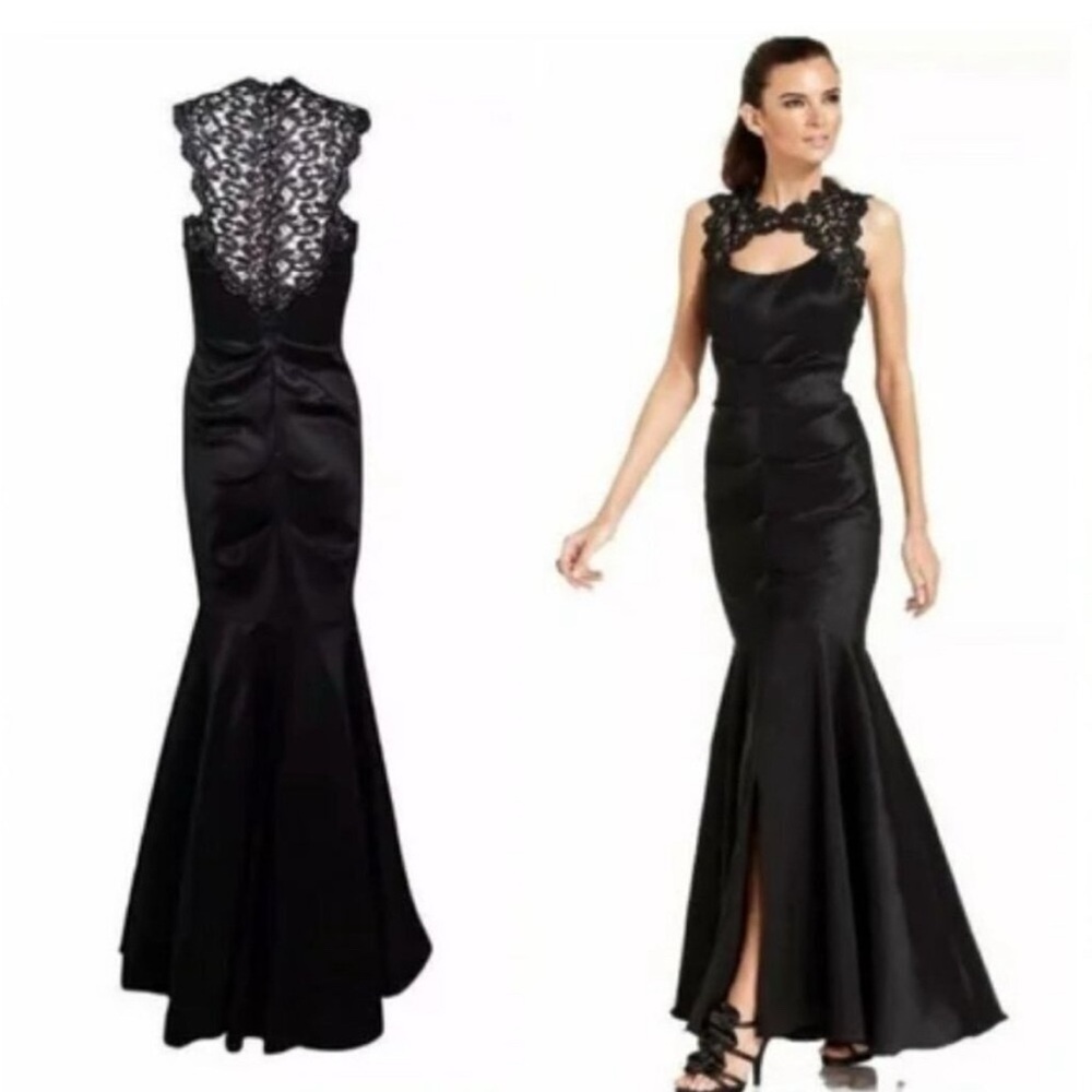 Xscape Black Lace Cutout Formal/Prom/Black Tie Dress Sz 12